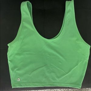 Bright green crop workout top
